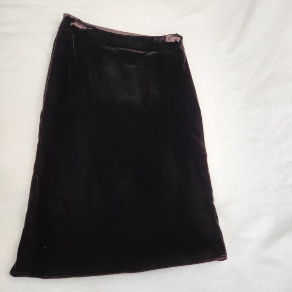 GIORGIO ARMANI Vintage Chocolate Velvet Skirt Size 46 US 6/8 Italy Exc. Condit. - Picture 4 of 16